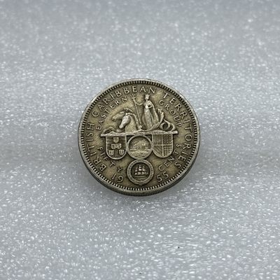 「铜匠收藏」【接受代拍 代送NGC评级 】散币【45】场拍卖，期待您的参与 - 英属东加勒比伊丽莎白二世1955年50分钱币 30mm
