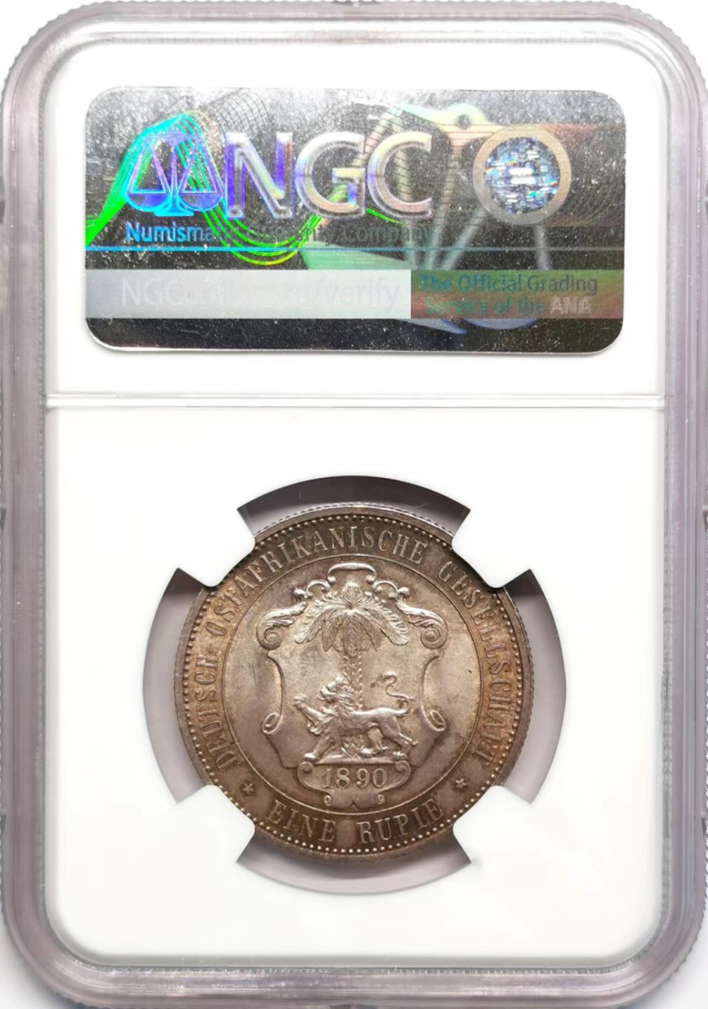 凡希社世界钱币微拍第二百四十二期 1890德属东非公司卢比NGC-MS62