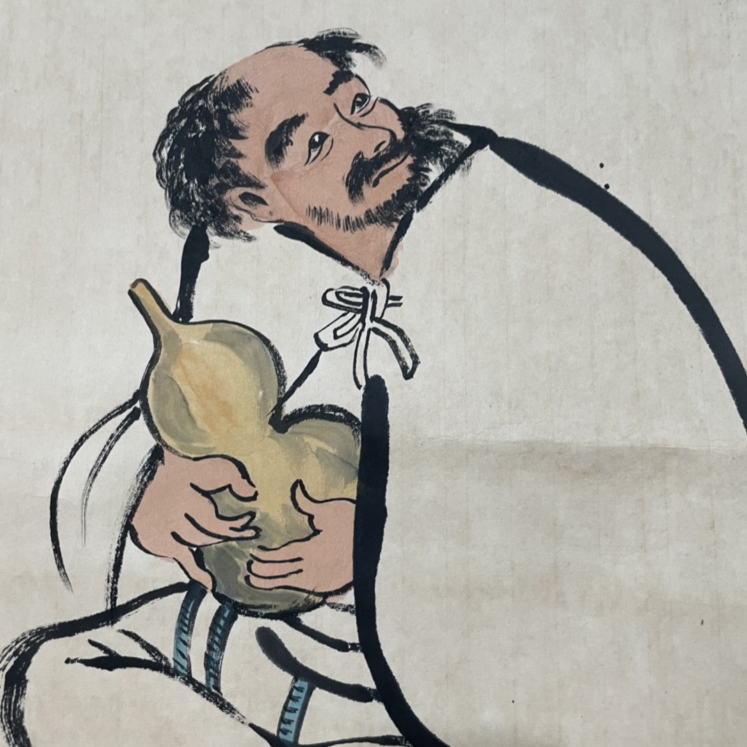 手绘临摹齐白石人物画