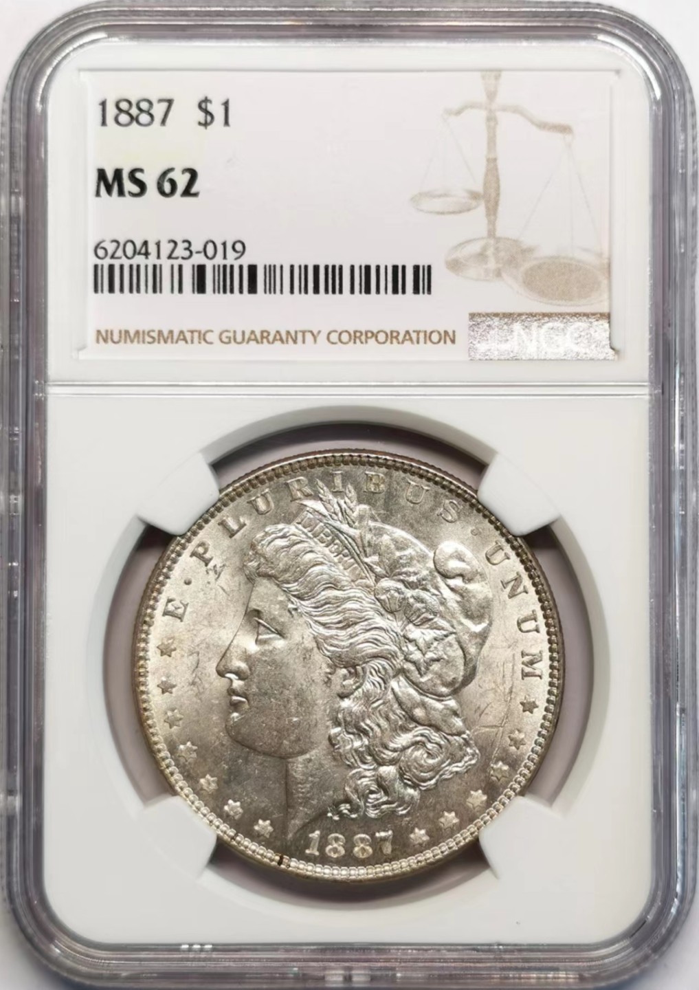 凡希社世界钱币微拍第二百四十二期 1887美国摩根壹元MGC-MS62