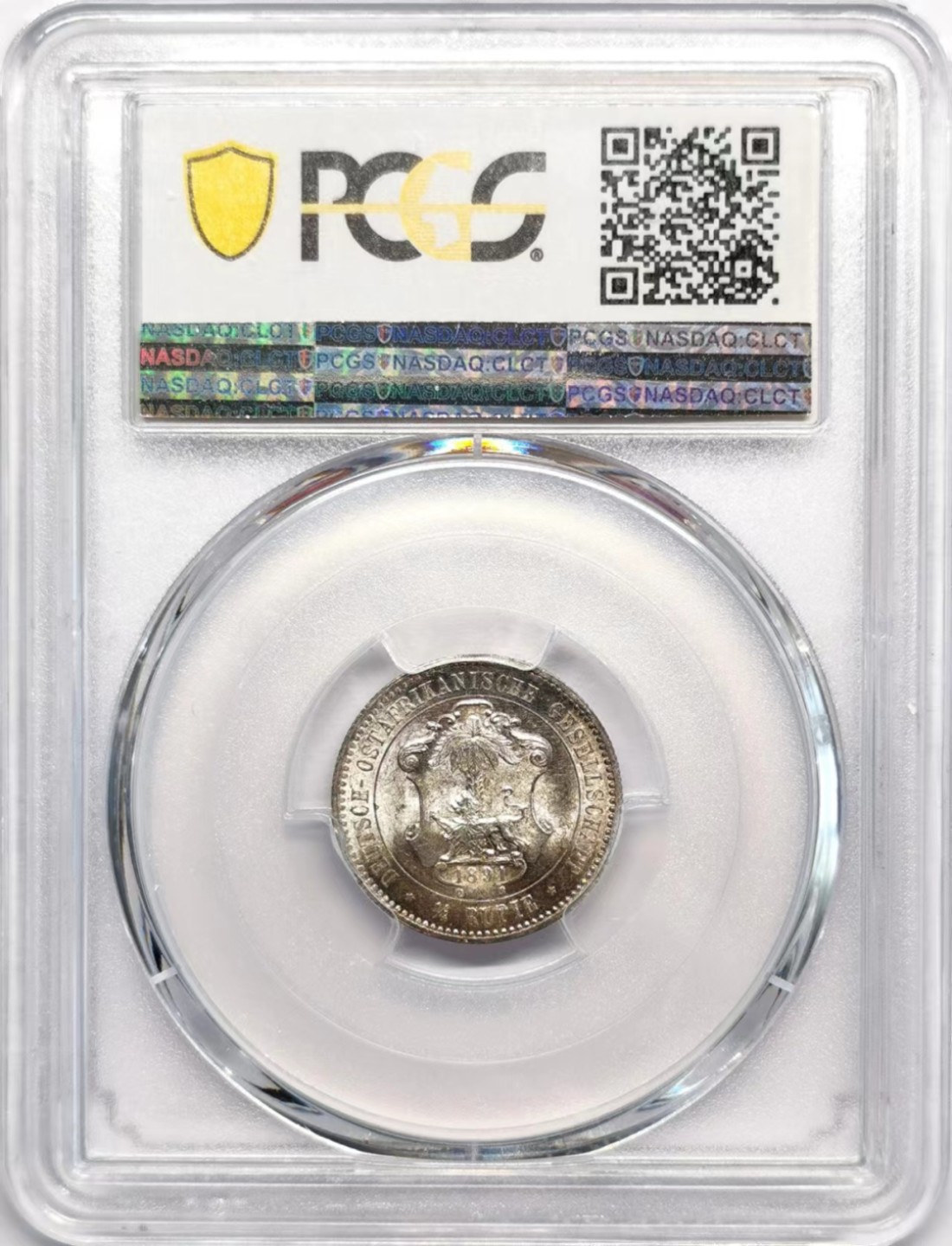 凡希社世界钱币微拍第二百四十二期 1891德属东非公司1/4卢比PCGS-MS64