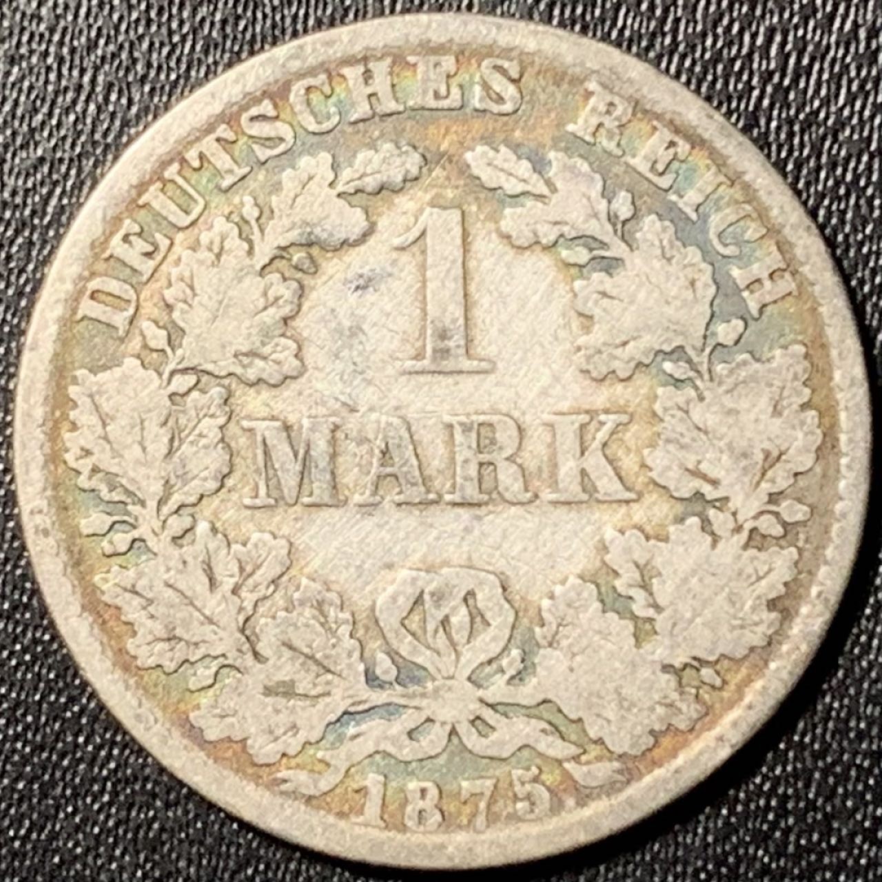 紫瑗钱币——第324期拍卖 德国 1875年 D版 第二帝国 短翅 1马克 5.5克 0.9银