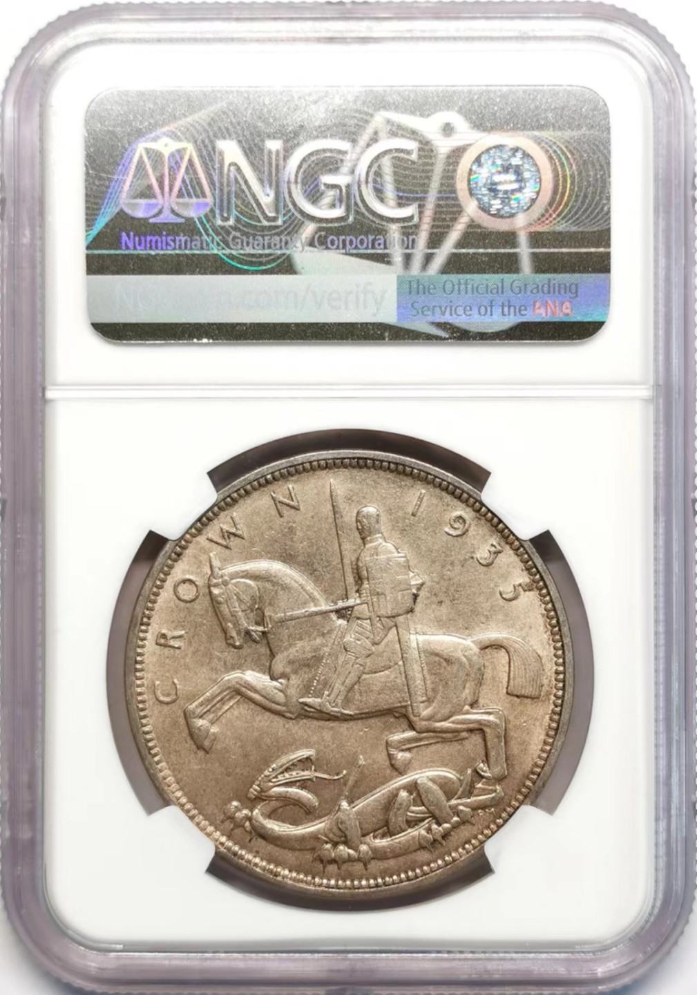 凡希社世界钱币微拍第二百四十二期 1935英国木马马剑NGC-MS62