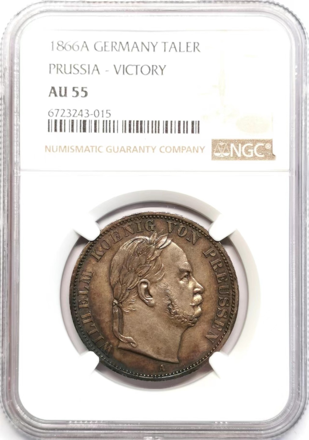 凡希社世界钱币微拍第二百四十二期 1866普鲁士胜利泰勒NGC-AU55
