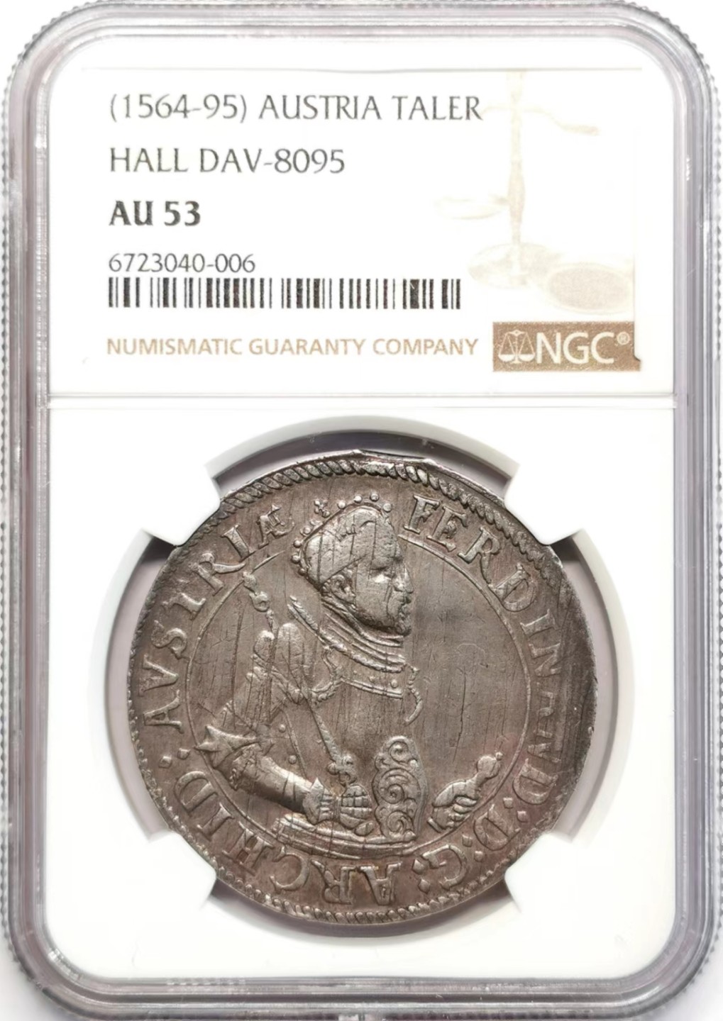 凡希社世界钱币微拍第二百四十二期 1564-95神罗斐迪南泰勒大银NGC-AU53