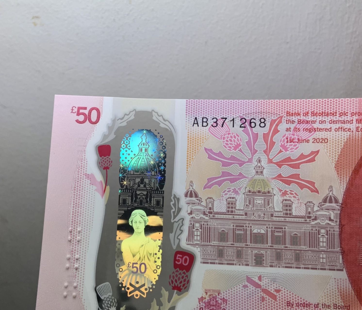 收藏联盟Quantum Auction 第267期拍卖  苏格兰银行2020年50镑 品相全新UNC 号码无4