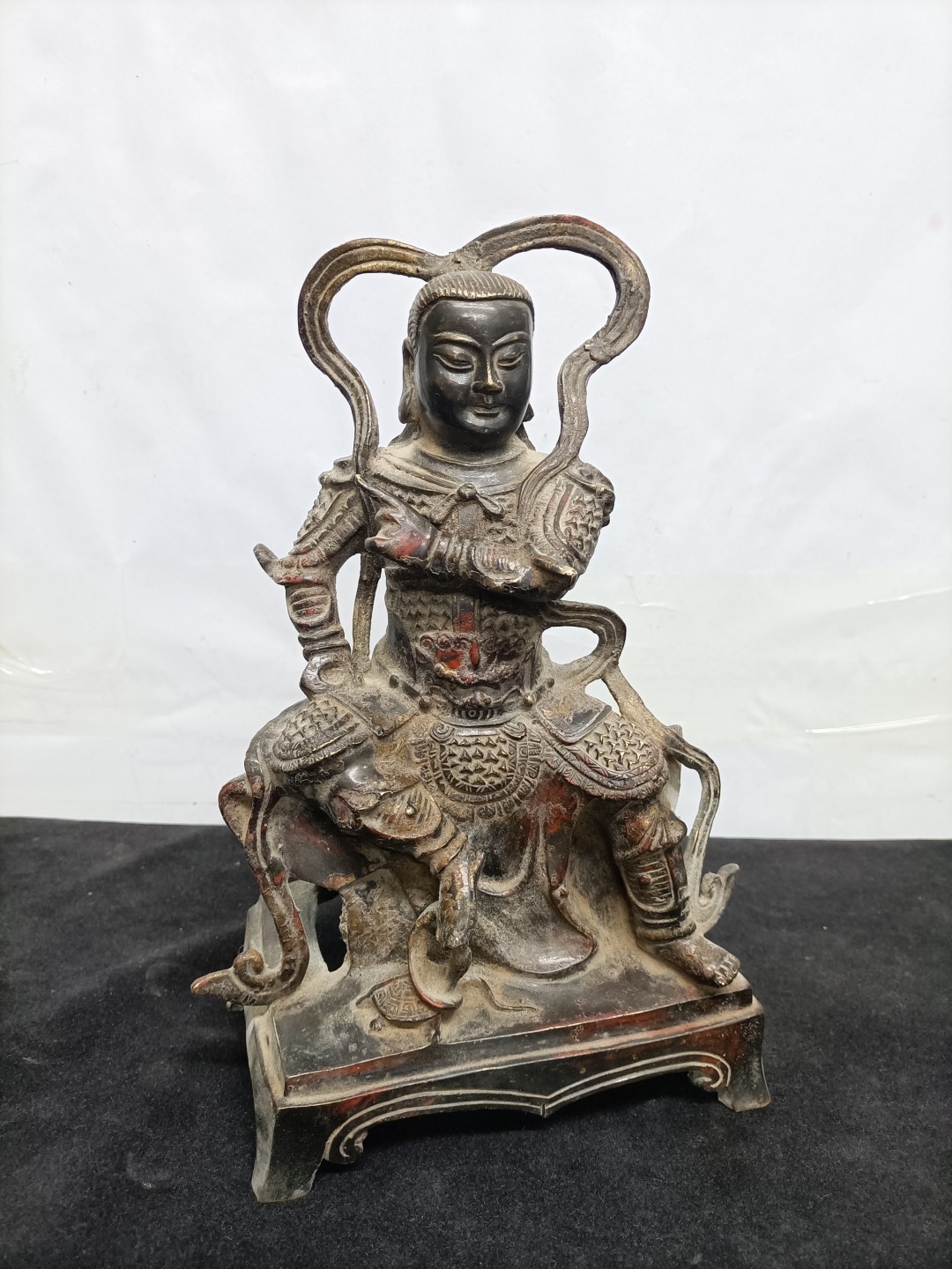 旧藏明清铜雕哪吒佛像摆件