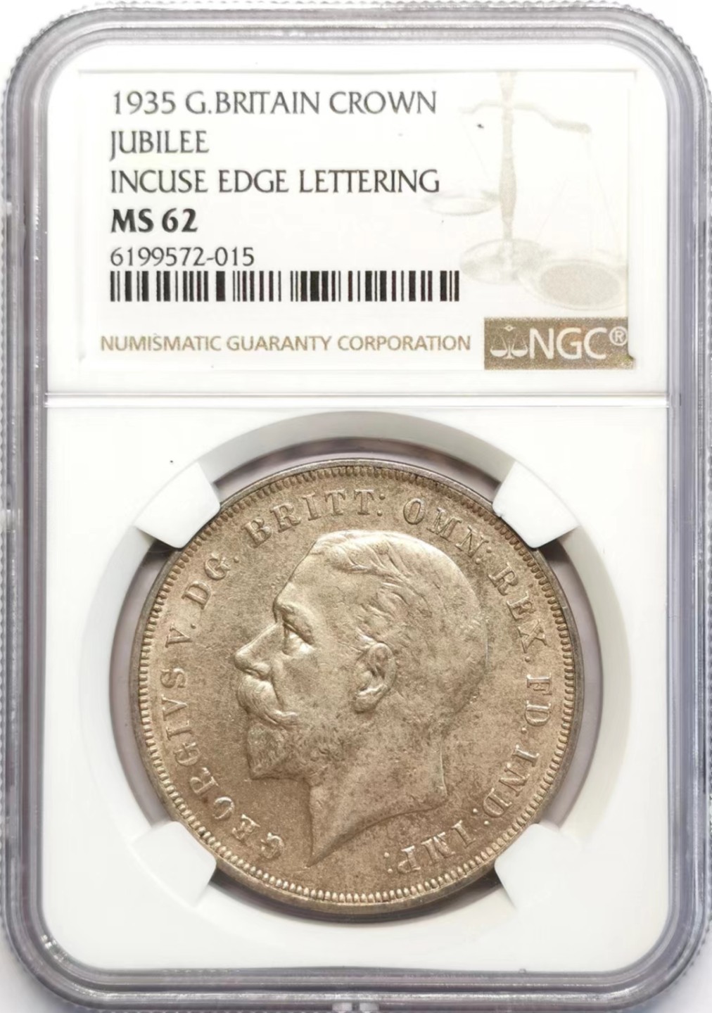 凡希社世界钱币微拍第二百四十二期 1935英国木马马剑NGC-MS62