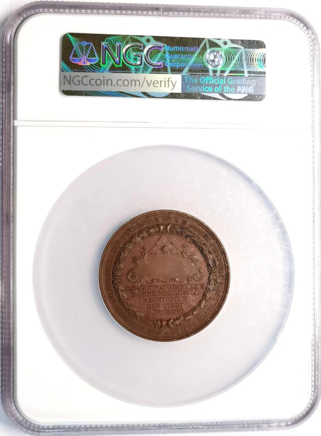 凡希社世界钱币微拍第二百四十二期 1882德国纽伦堡工业博览会大型铜章NGC-MS63
