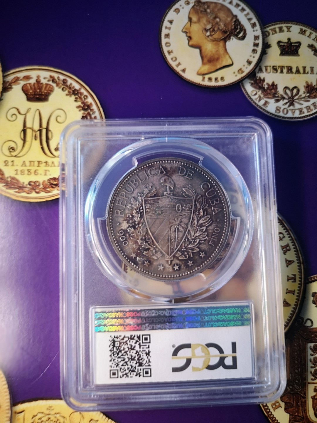 长老汇精品老银币系列 古巴1897女神1比索银币，PCGS MS64，首次使用国徽盾徽，限量版，名誉品