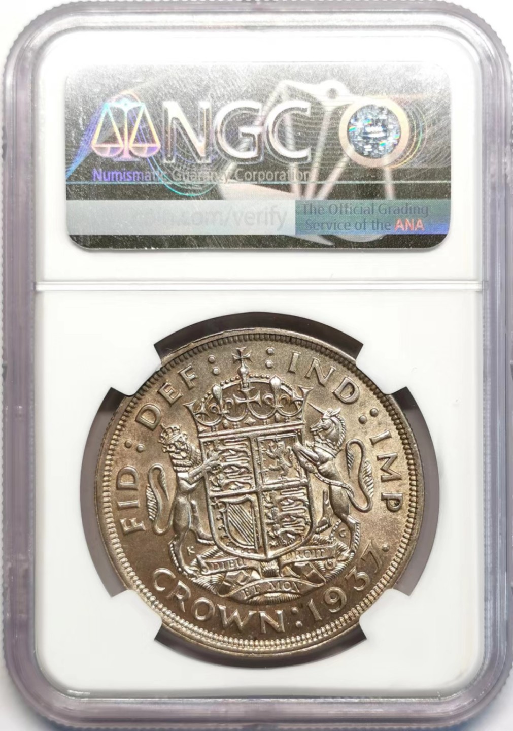 凡希社世界钱币微拍第二百四十二期 1937英国乔六克朗大银NGC-MS63