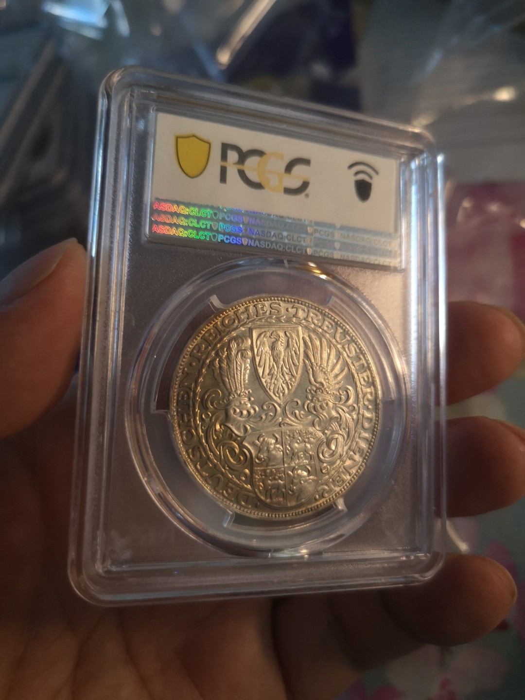 长老汇精品老银币系列 德国1927兴登堡80大寿5马克大银章，卡尔哥茨作品，PCGS SP65