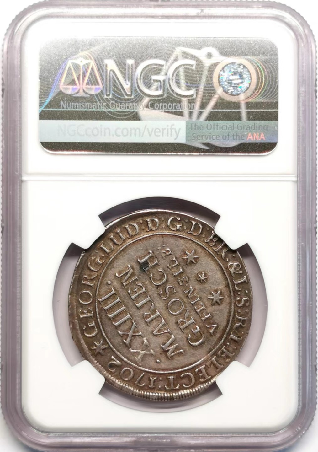 凡希社世界钱币微拍第二百四十二期 1702布伦瑞克吕内堡野人24MG（2/3泰勒）NGC-AU53