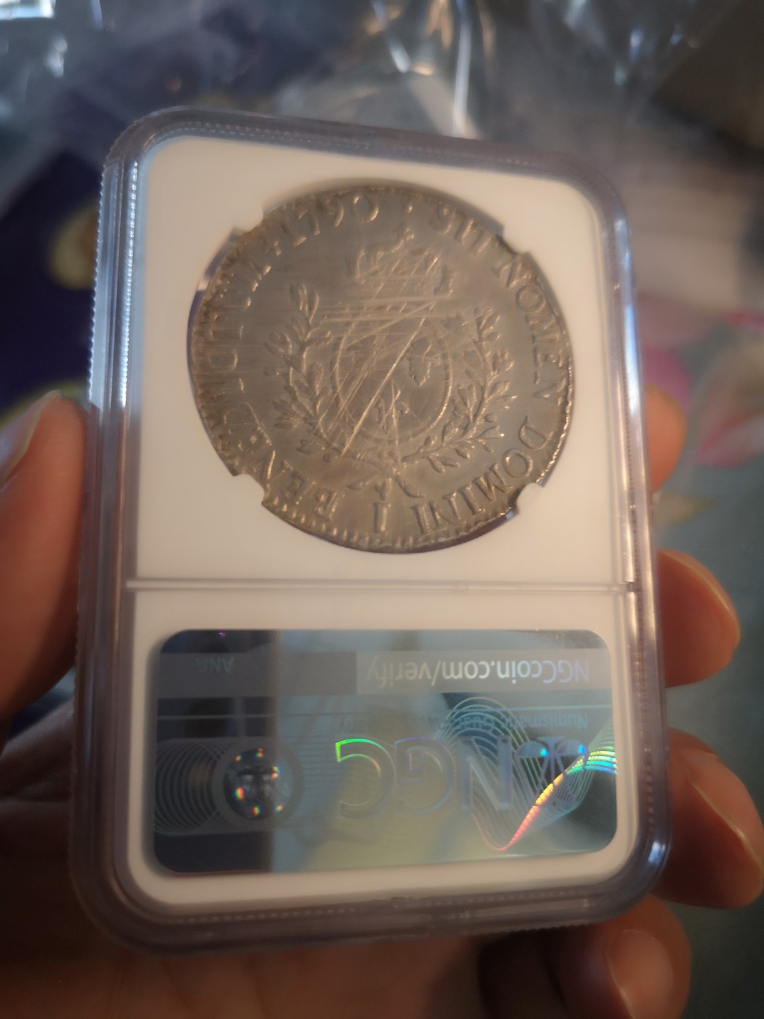 长老汇精品老银币系列 法国1790路易十六1埃居大银币，NGC AU55