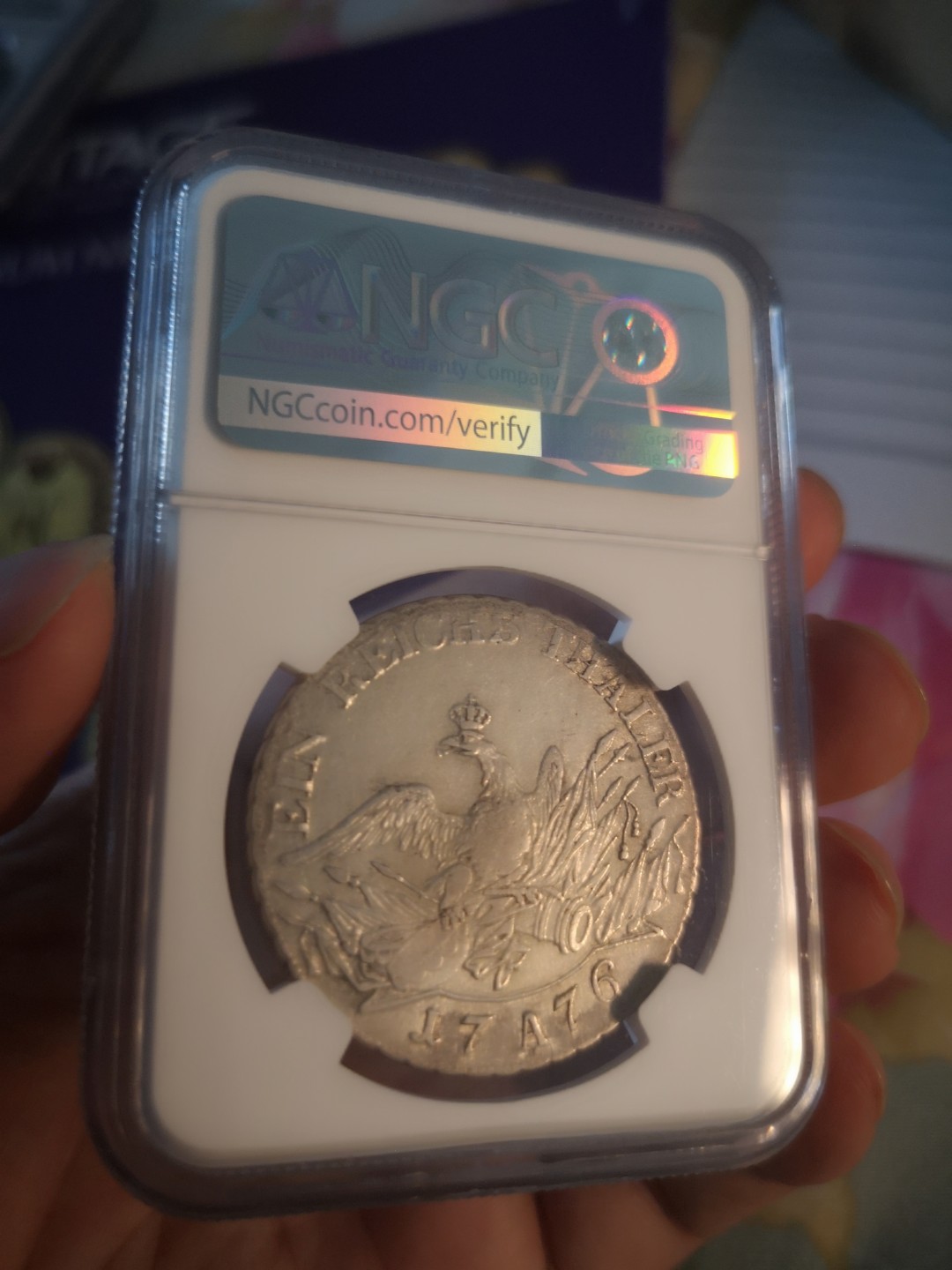 长老汇精品老银币系列 德国1776普鲁士鹰炮泰勒，NGC XF40