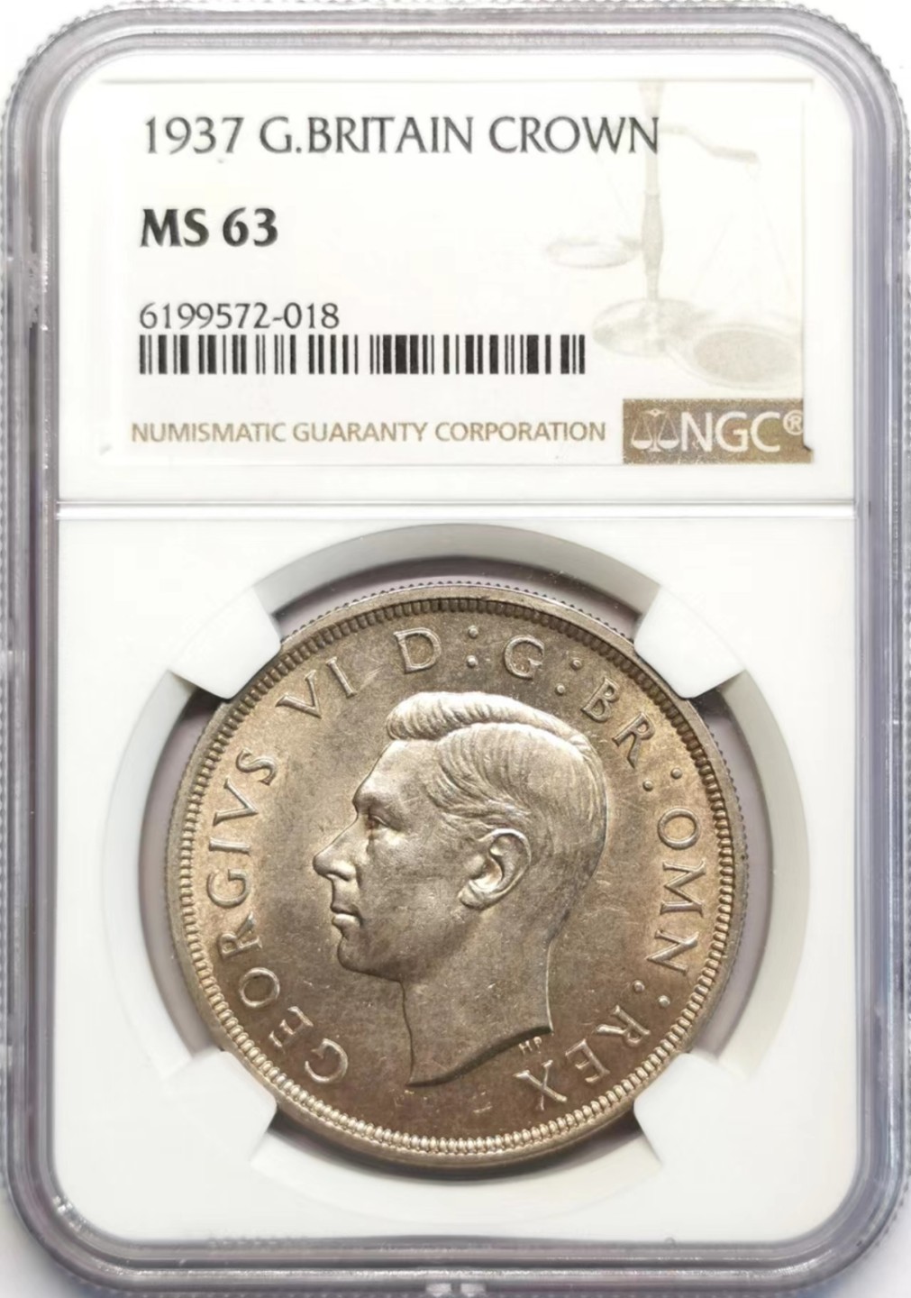 凡希社世界钱币微拍第二百四十二期 1937英国乔六克朗大银NGC-MS63