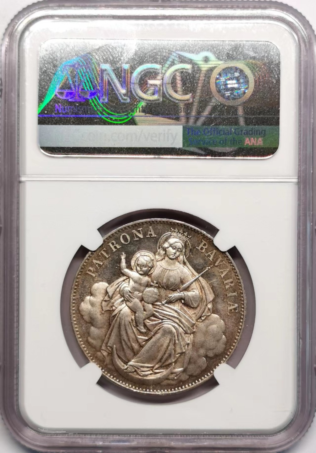 凡希社世界钱币微拍第二百四十二期 1865巴伐利亚圣母子泰勒NGC-MS62