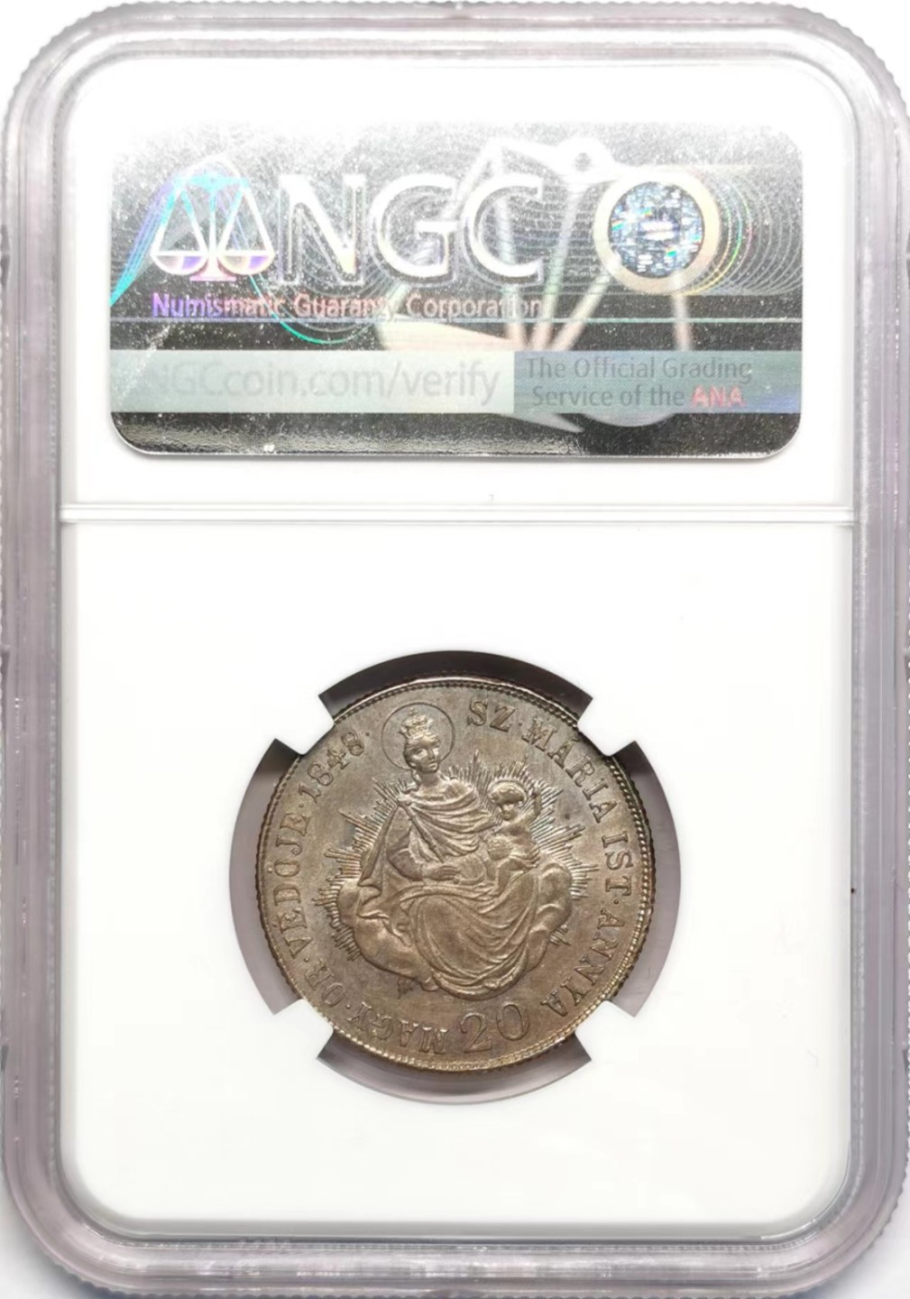 凡希社世界钱币微拍第二百四十二期 1848K匈牙利独立战争时期20K银辅币NGC-MS62