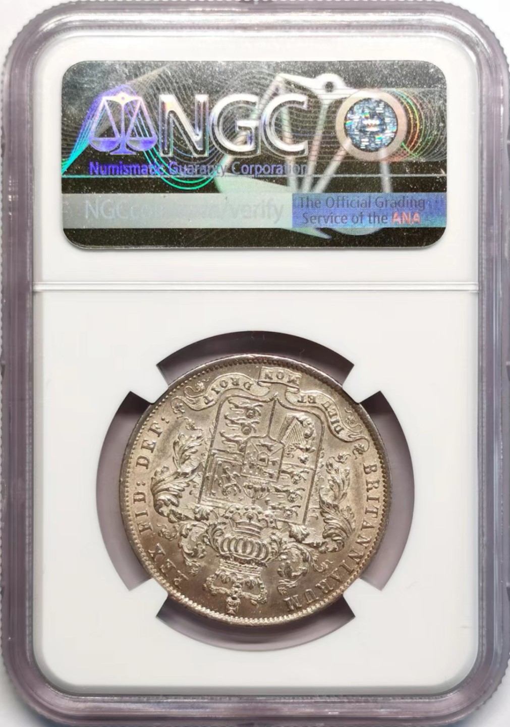 凡希社世界钱币微拍第二百四十二期 1828英国乔四1/2克朗NGC-AU58