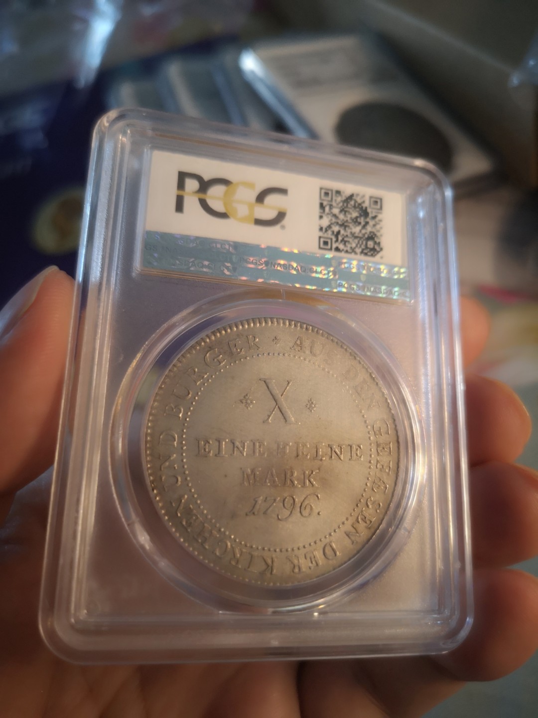 长老汇精品老银币系列 德国法兰克福1796烧鸡泰勒，PCGS MS65， 冠军分