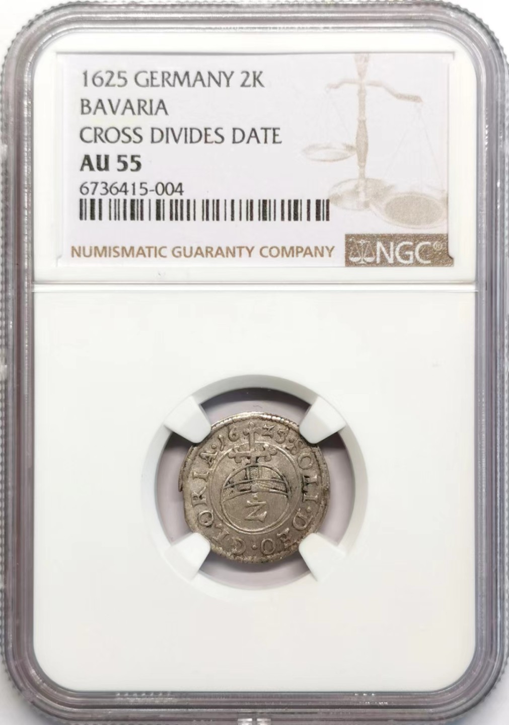 凡希社世界钱币微拍第二百四十二期 1625巴伐利亚2K银辅币NGC-AU55