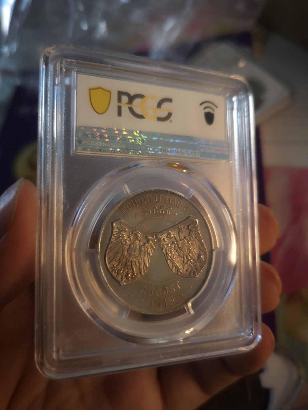 长老汇精品老银币系列 1914德意志帝国约瑟夫一世和威廉二世纪念银章，PCGS SP61