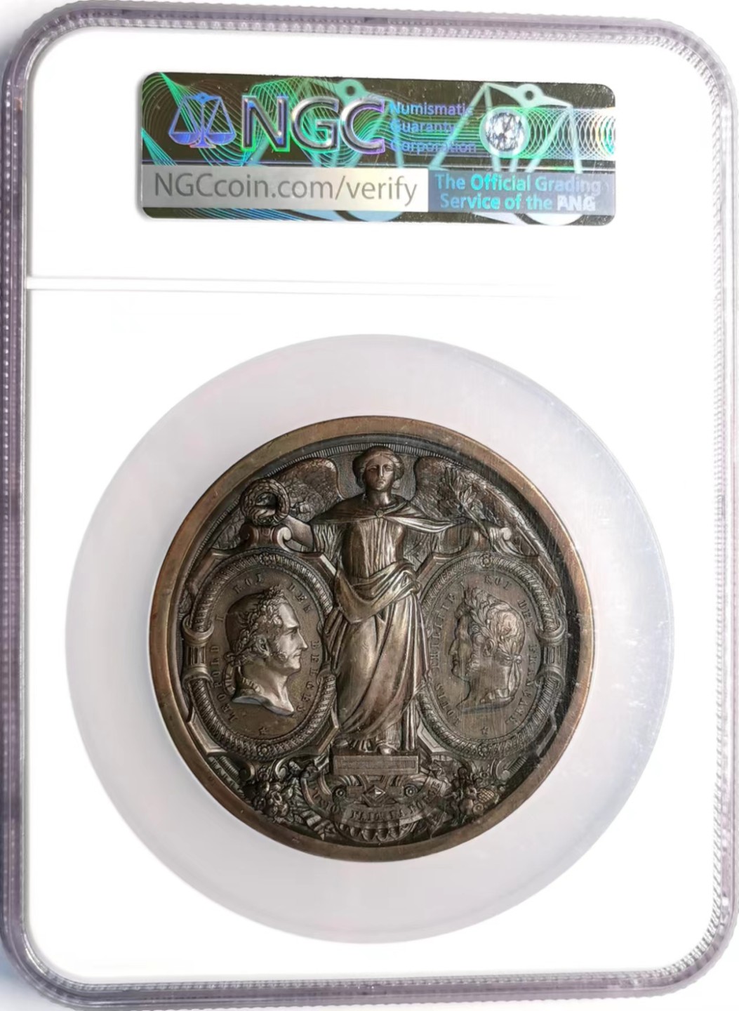 凡希社世界钱币微拍第二百四十二期 1846巴黎至布鲁塞尔铁路通车纪念大铜章NGC-MS62