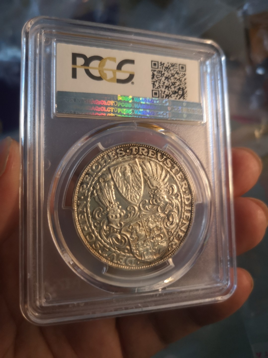 长老汇精品老银币系列 德国1927兴登堡80大寿5马克大银章，卡尔哥茨作品，PCGS SP66