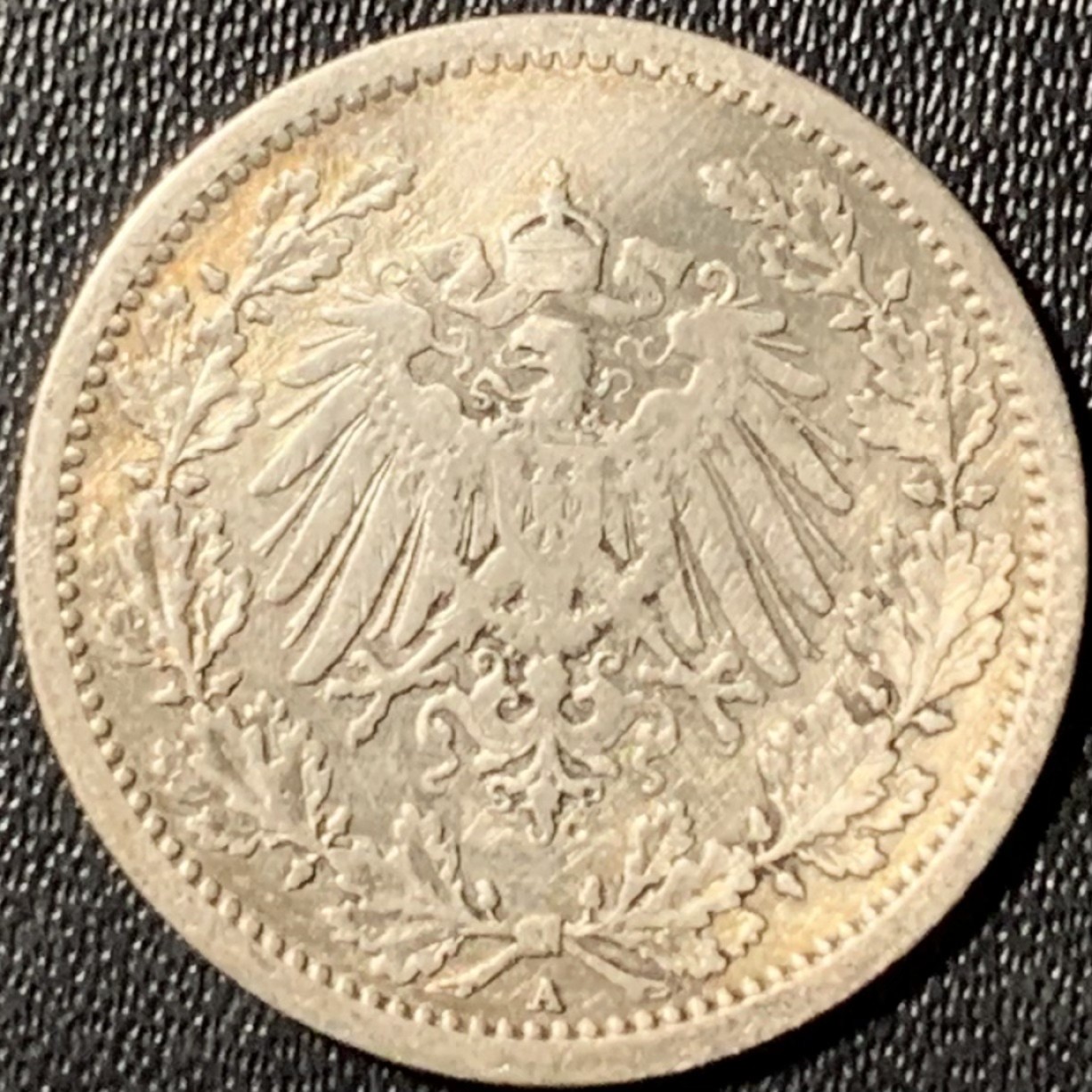 紫瑗钱币——第281期拍卖 德国 1907年 A版 第二帝国 1/2马克 银币 2.77克 0.9银