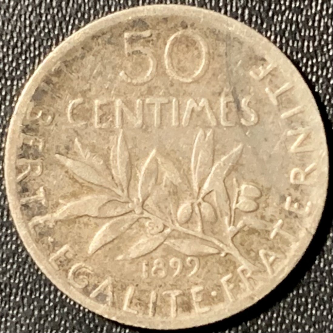 紫瑗钱币——第281期拍卖 法国 1899年 播种女神 50分 2.5克 0.835银