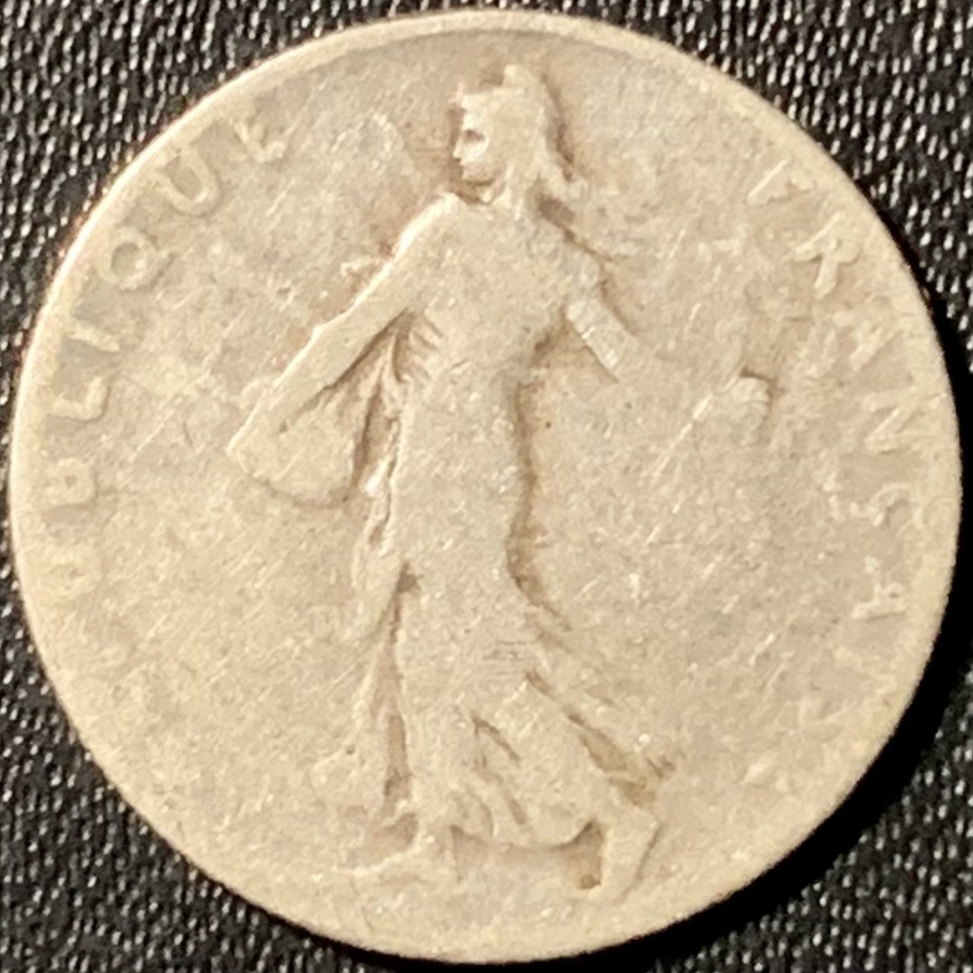 紫瑗钱币——第281期拍卖 法国 1910年 播种女神 50分 2.5克 0.835银