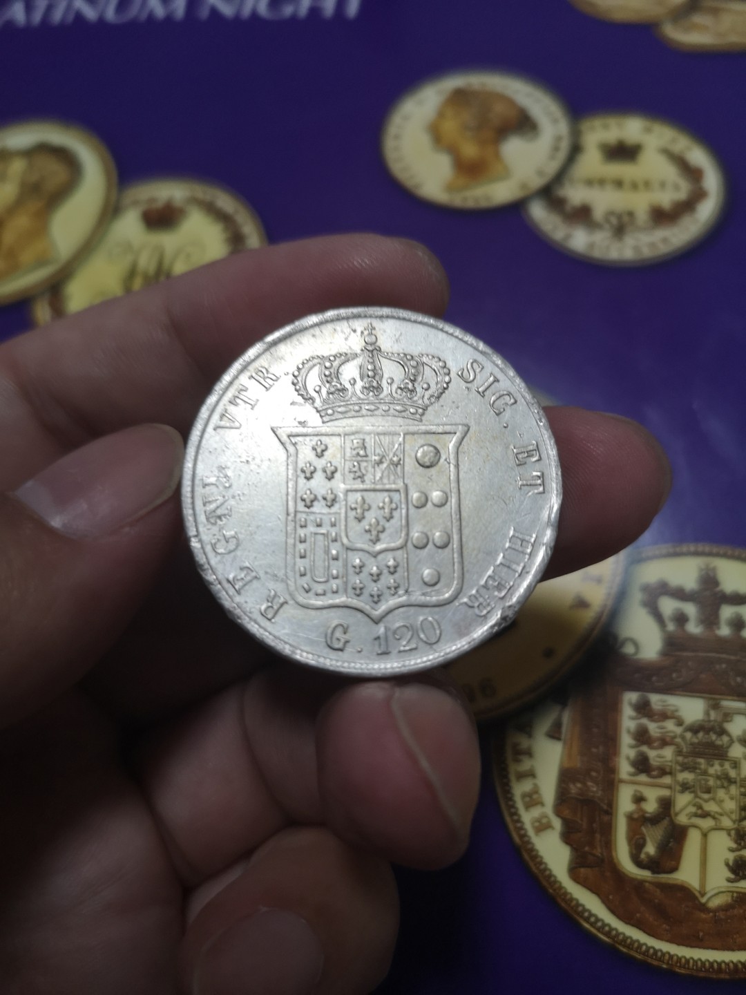 长老汇第6场老银币拍卖 意大利1856费南德斯120G大银币，好品