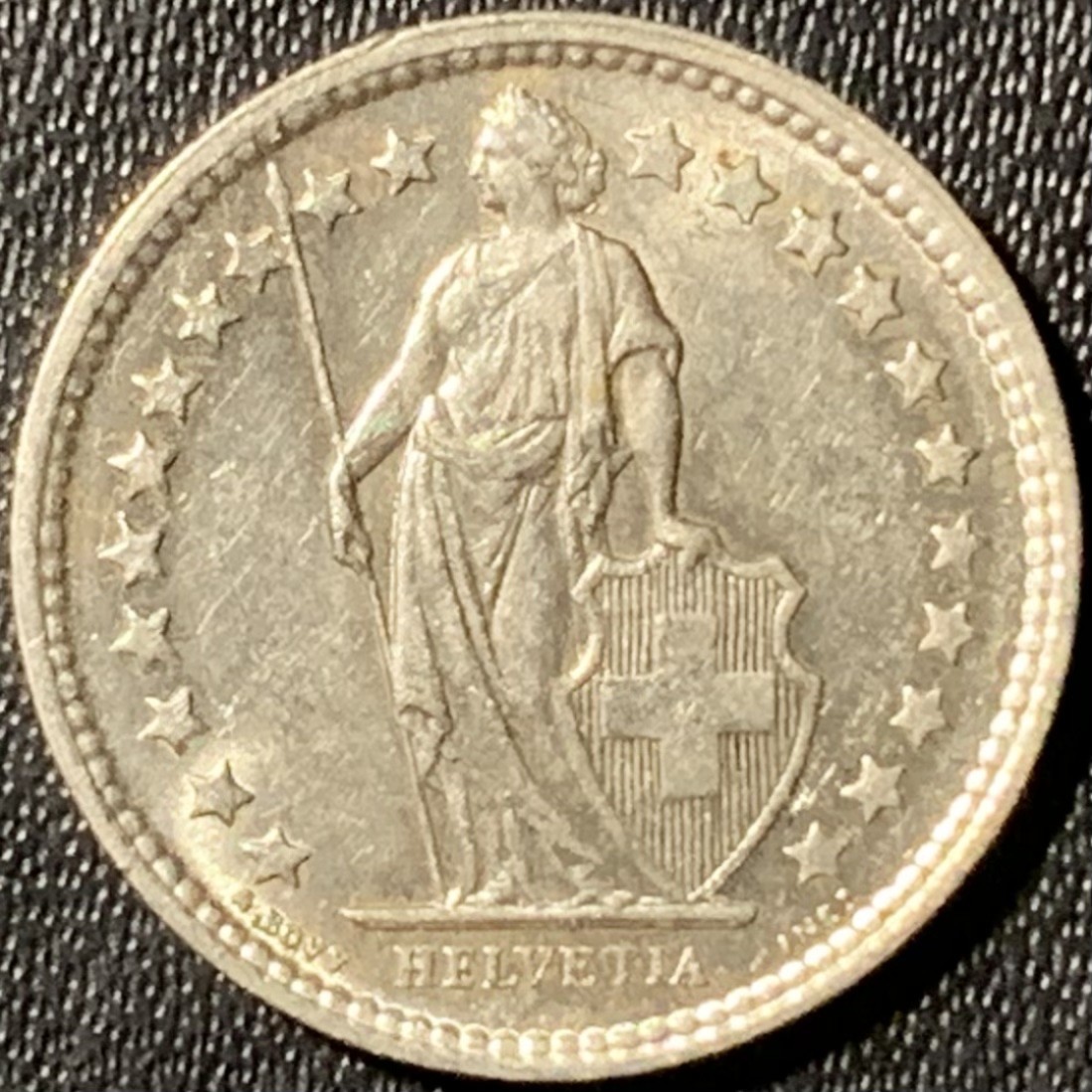 紫瑗钱币——第281期拍卖 瑞士 1957年 赫尔维蒂亚 1/2法郎 2.5克 0.835银 UNC