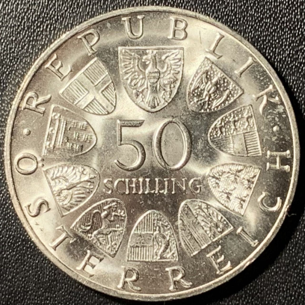 紫瑗钱币——第281期拍卖 奥地利 1969年 马克西米安诞辰450周年 50先令 20克 0.9银 UNC