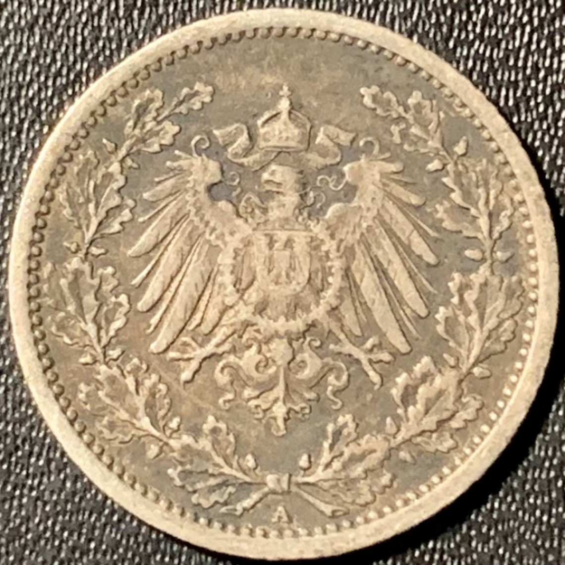 紫瑗钱币——第281期拍卖 德国 1914年 A版 第二帝国 1/2马克 银币 2.77克 0.9银