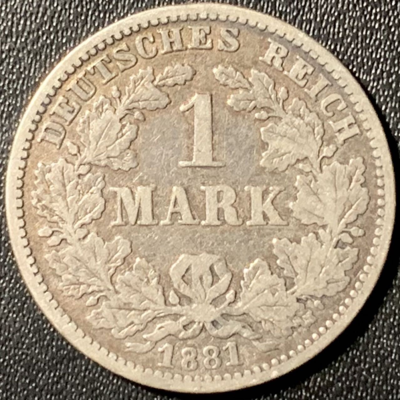 紫瑗钱币——第281期拍卖 德国 1874年 D版 第二帝国 短翅 1马克 5.5克 0.9银