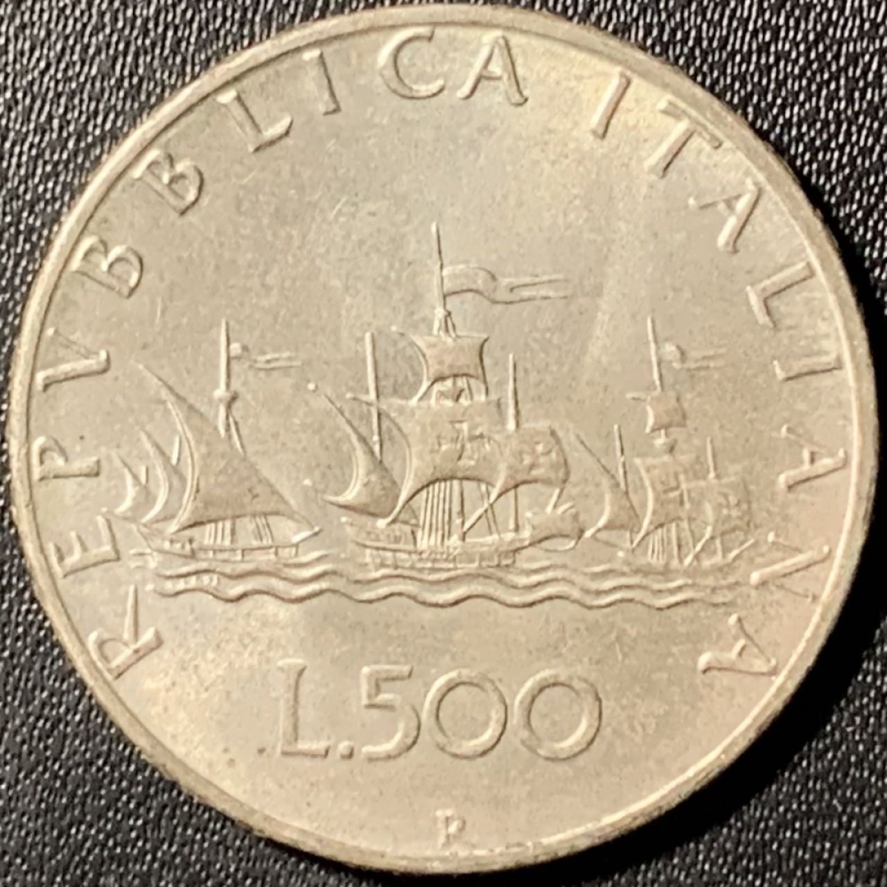 紫瑗钱币——第281期拍卖 意大利 1966年 少女与帆船 500里拉 11克 0.835银 UNC