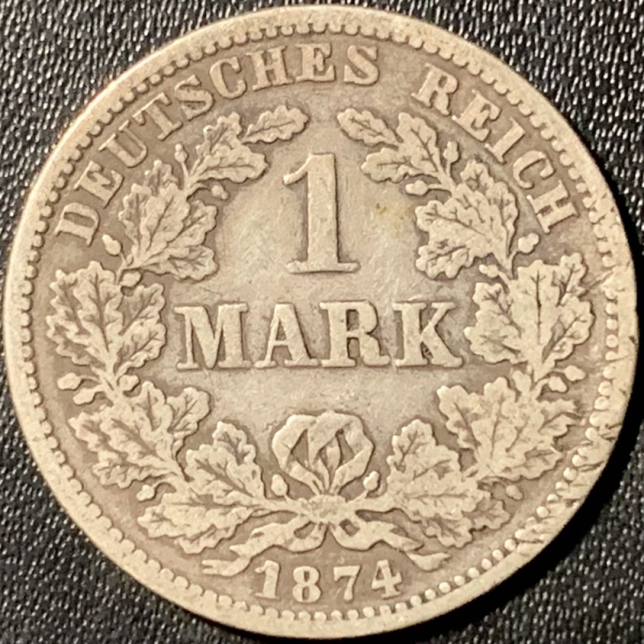 紫瑗钱币——第281期拍卖 德国 1874年 F版 第二帝国 短翅 1马克 5.5克 0.9银