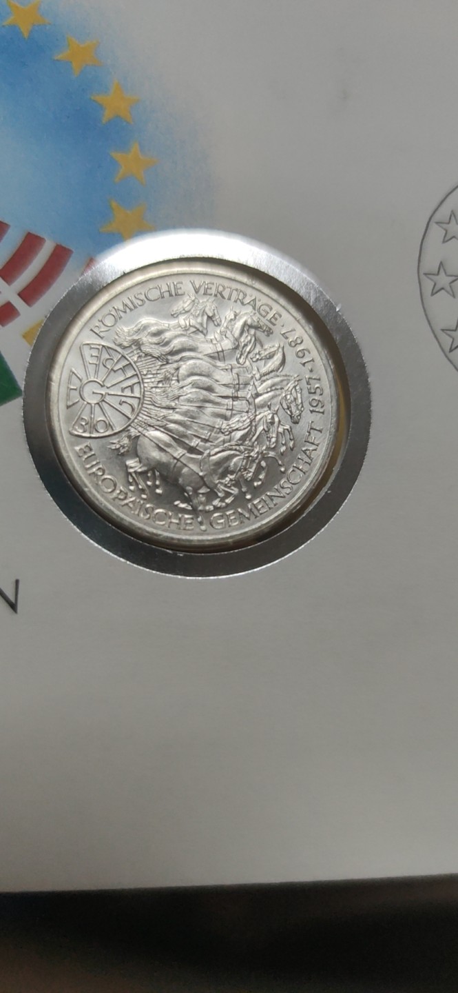 燕姐邮币封专场 1987年德国罗马条约30周年10马克银币邮币封