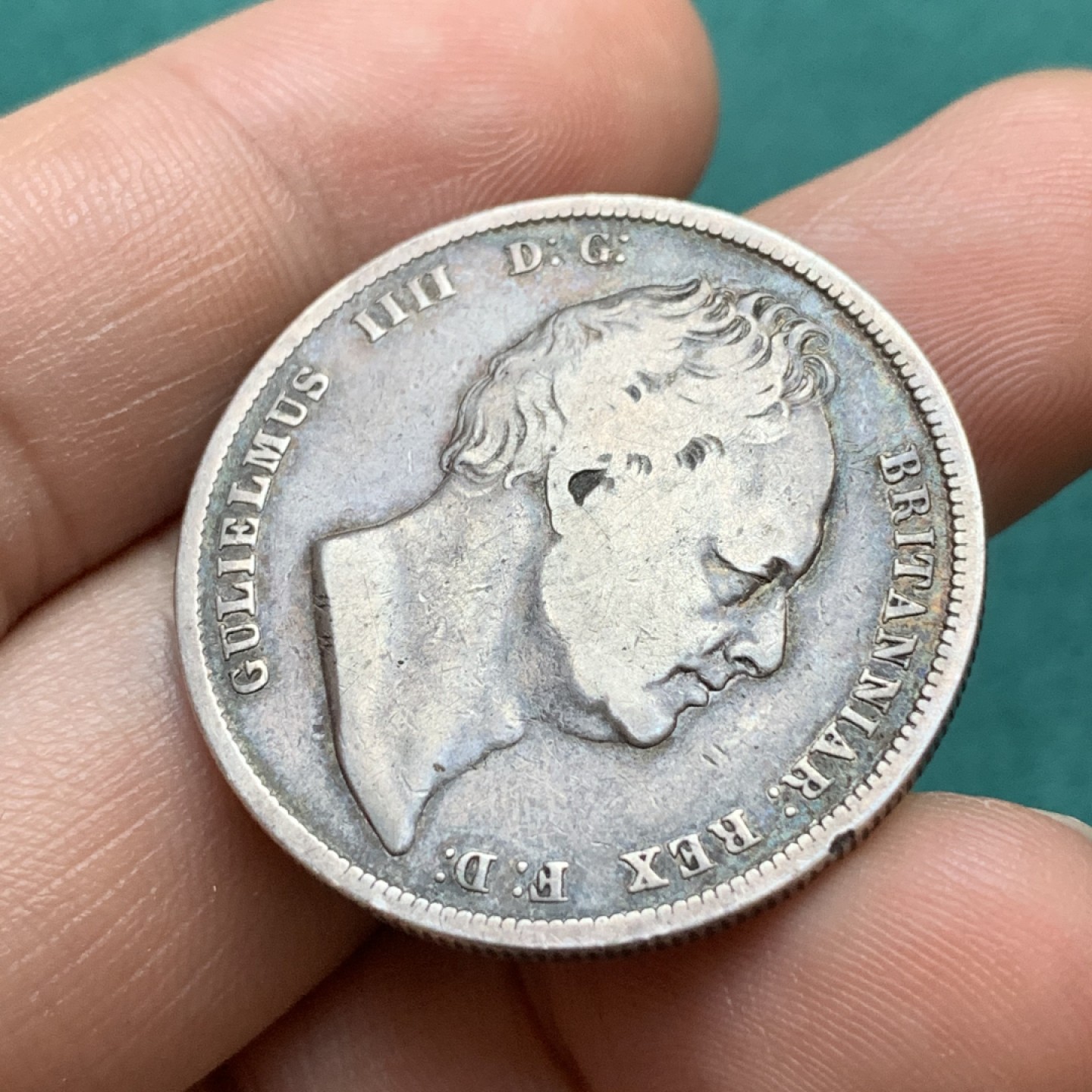 《竞宝斋》第175场-周日，周一2场 (全场包邮) 英国 1836年 威廉四世 半克朗银币 原味包浆