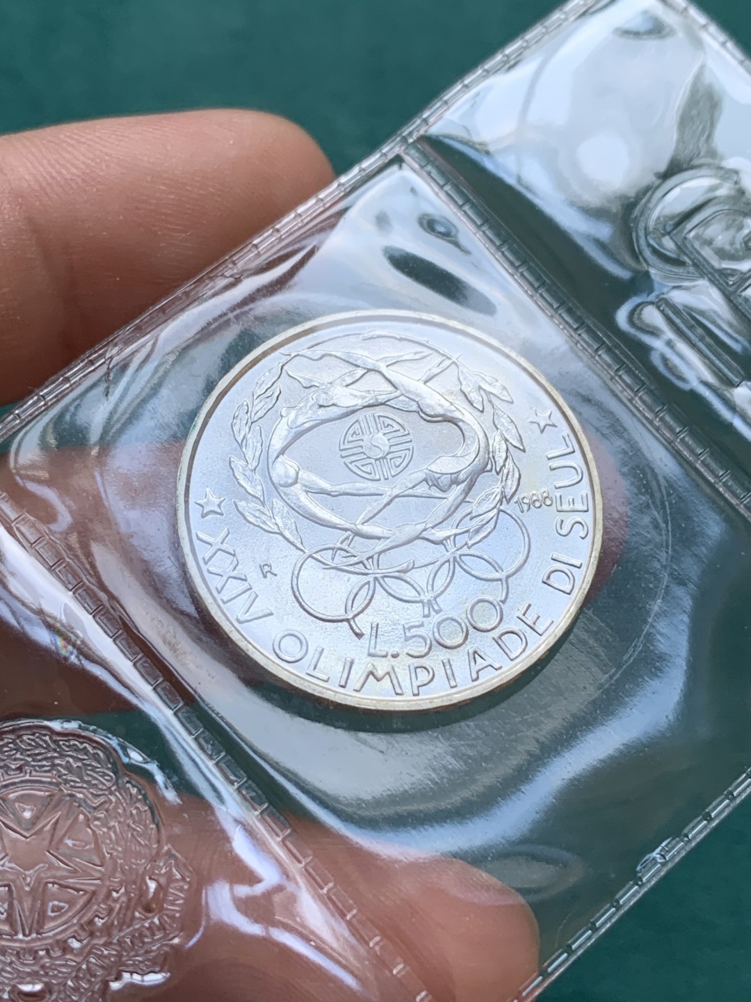 《竞宝斋》第175场-周日，周一2场 (全场包邮) 意大利1988年 夏季奥运纪念 500里拉银币 封装