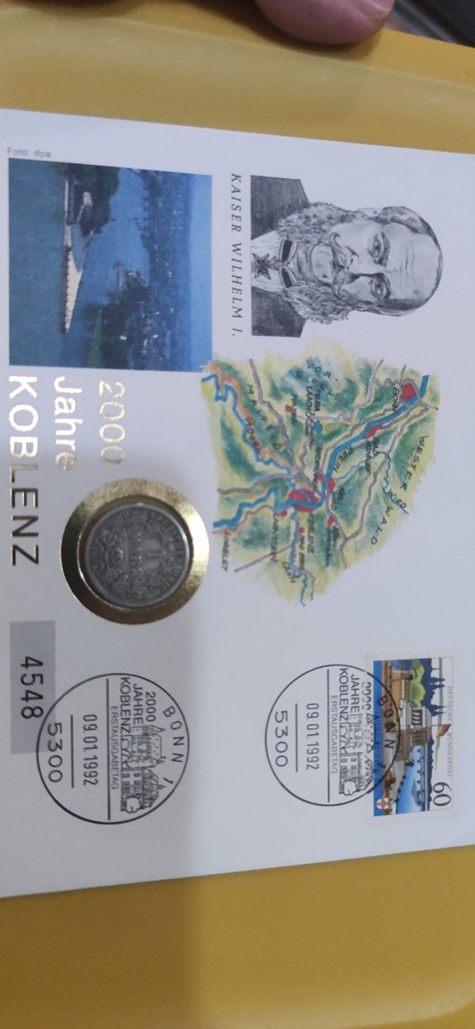燕姐邮币封专场 1874年德国短翅鹰一马克银币邮币封