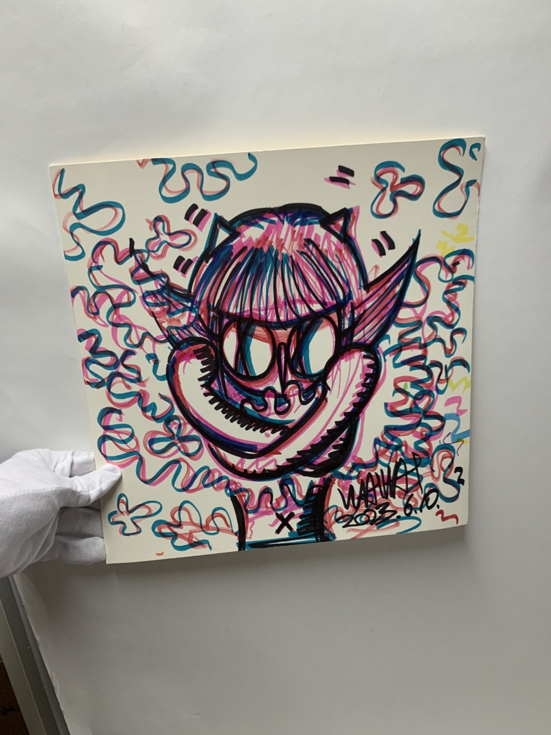 零元拍：歪歪亲笔签名绘画 原画色卡《少女》尺寸30/31