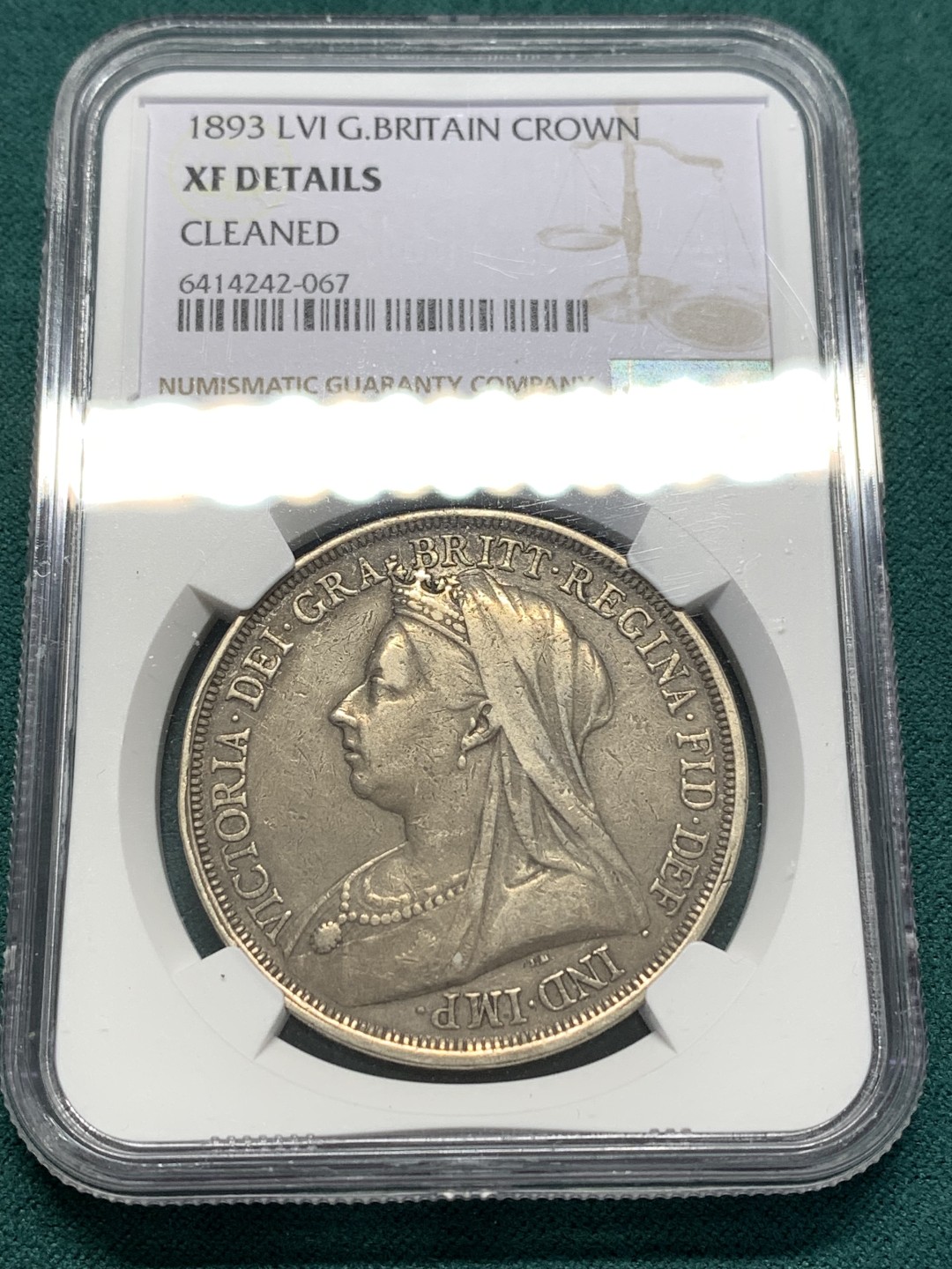 《竞宝斋》第175场-周日，周一2场 (全场包邮) NGC XF 英国 1893年 披纱版 克朗马剑 大银币