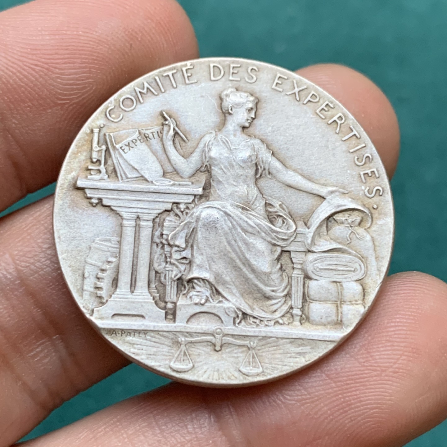 《竞宝斋》第175场-周日，周一2场 (全场包邮) 法国 1822年 工业与手工业部贸易女神 JETON银质代币 好品