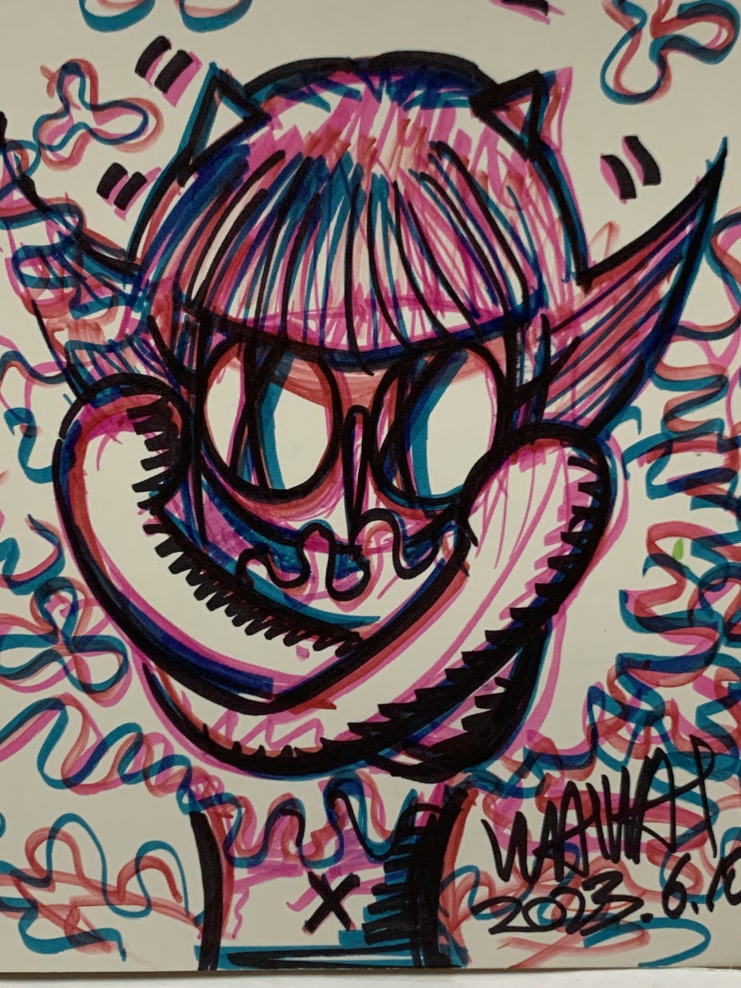 零元拍：歪歪亲笔签名绘画 原画色卡《少女》尺寸30/31