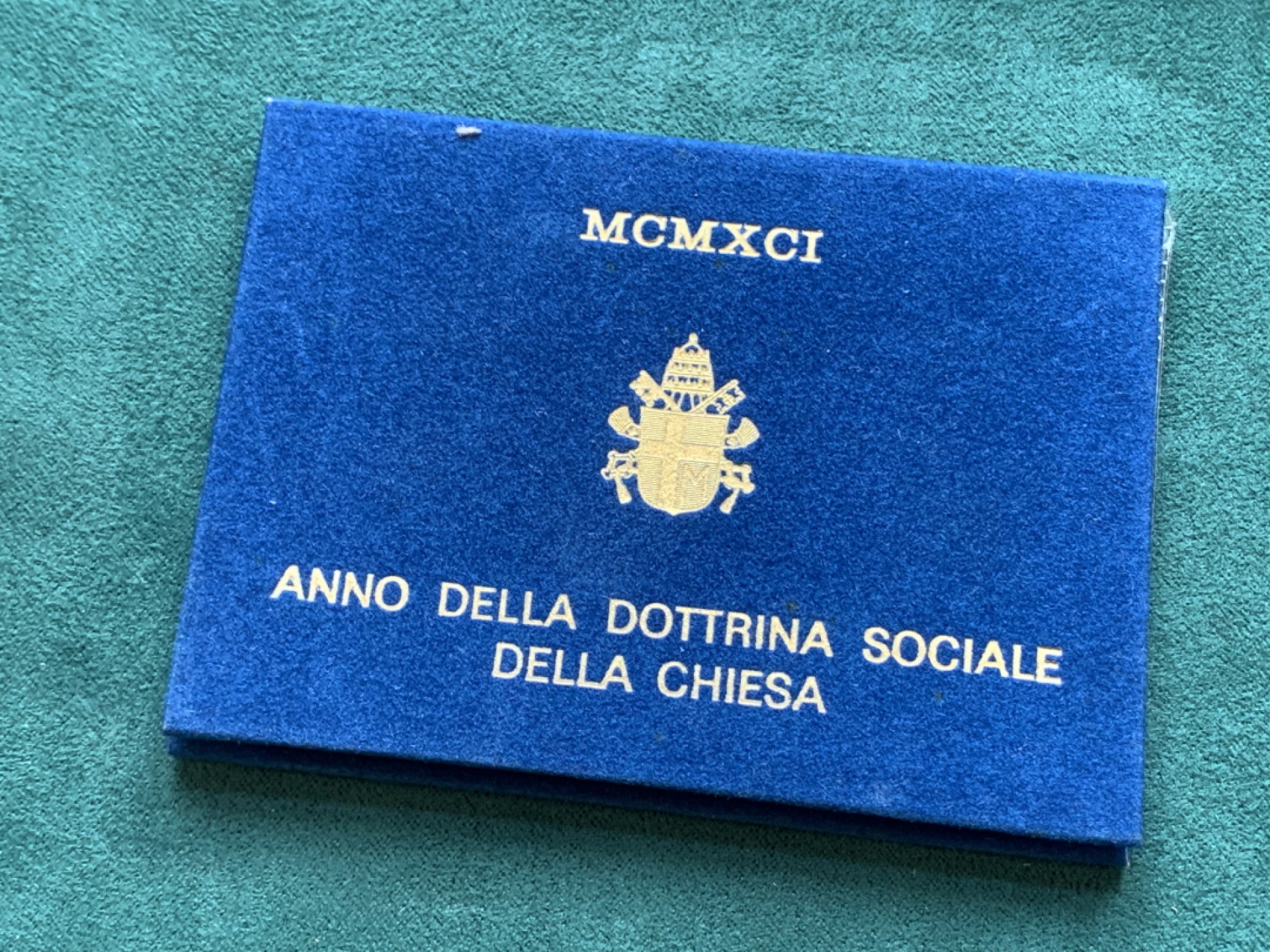 《竞宝斋》第175场-周日，周一2场 (全场包邮) 梵蒂冈 1991年约翰保罗二世 500里拉银币 蓝本原装 少见