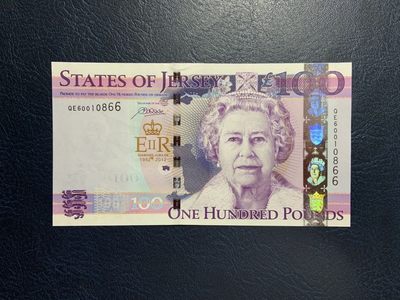 收藏联盟Quantum Auction 第268期拍卖  - 泽西岛2012年100镑登基60周年纪念 品相全新UNC 倒置号