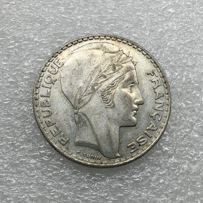 斋古钱币第九期世界钱币，全场包邮 - 法国1934年谷物女神20法郎银币20克