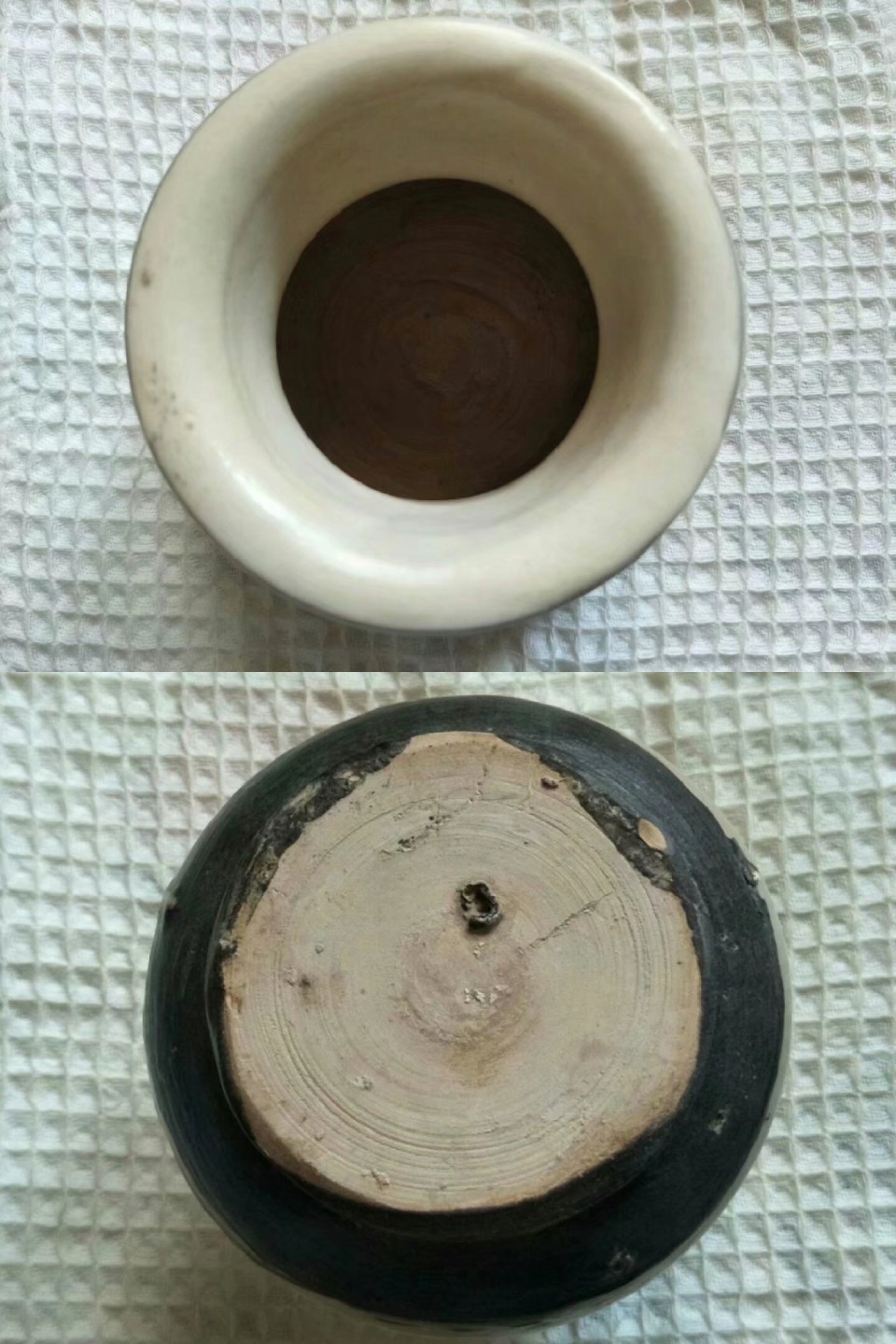 磁州窑系白黑彩釉鼓钉点彩渣斗